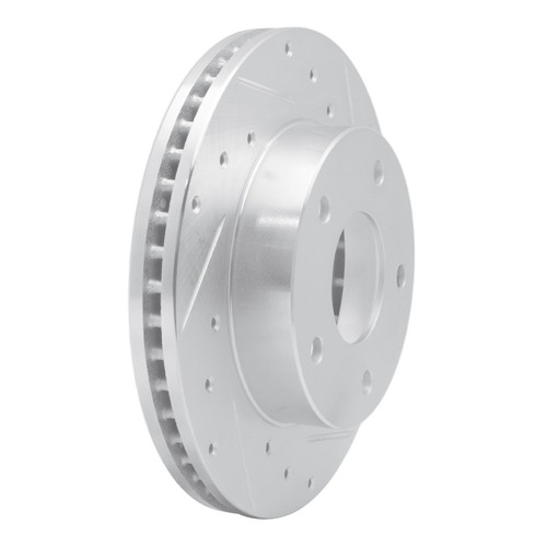 DFC Brake Rotor - Drilled and Slotted - Silver 631-47014R