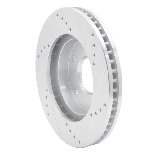DFC Brake Rotor - Drilled and Slotted - Silver 631-48034L