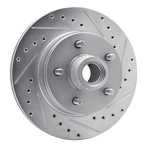 DFC Brake Rotor - Drilled and Slotted - Silver 631-47006R