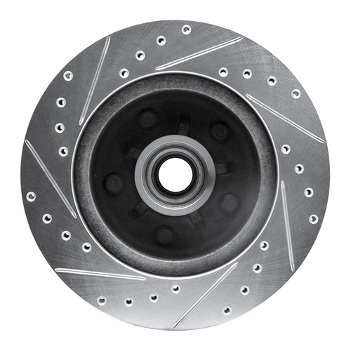 DFC Brake Rotor - Drilled and Slotted - Silver 631-47006R