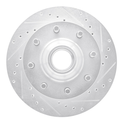 DFC Brake Rotor - Drilled and Slotted - Silver 631-48004R