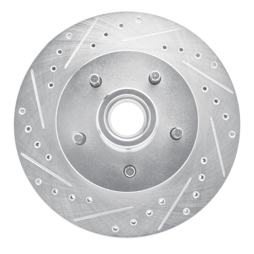 DFC Brake Rotor - Drilled and Slotted - Silver 631-47065L