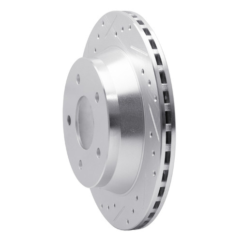DFC Brake Rotor - Drilled and Slotted - Silver 631-47015L
