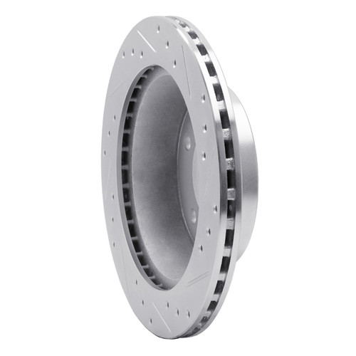 DFC Brake Rotor - Drilled and Slotted - Silver 631-47015L