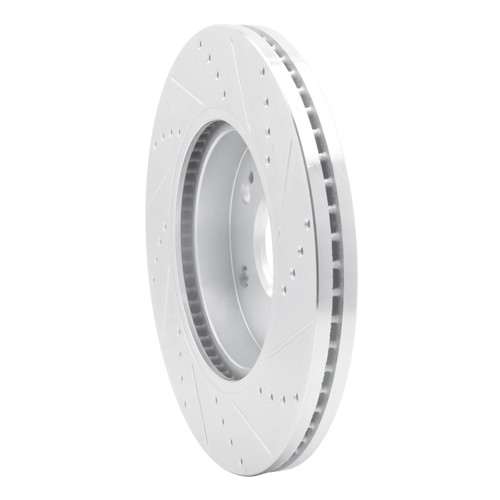 DFC Brake Rotor - Drilled and Slotted - Silver 631-47080L
