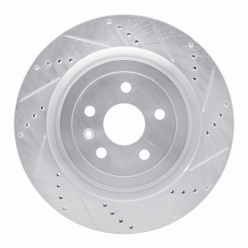 DFC Brake Rotor - Drilled and Slotted - Silver 631-47039R