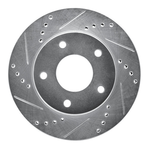 DFC Brake Rotor - Drilled and Slotted - Silver 631-48005L