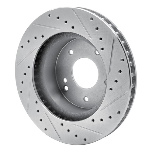 DFC Brake Rotor - Drilled and Slotted - Silver 631-47008L