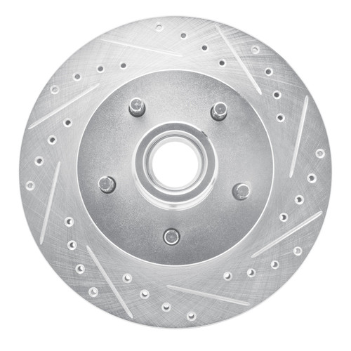 DFC Brake Rotor - Drilled and Slotted - Silver 631-47065R
