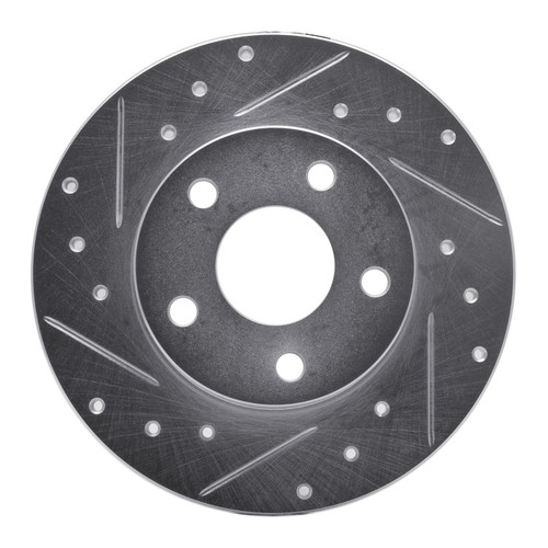 DFC Brake Rotor - Drilled and Slotted - Silver 631-52003L