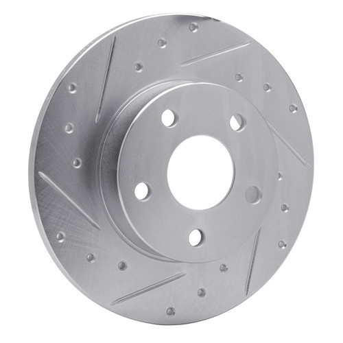 DFC Brake Rotor - Drilled and Slotted - Silver 631-52003L