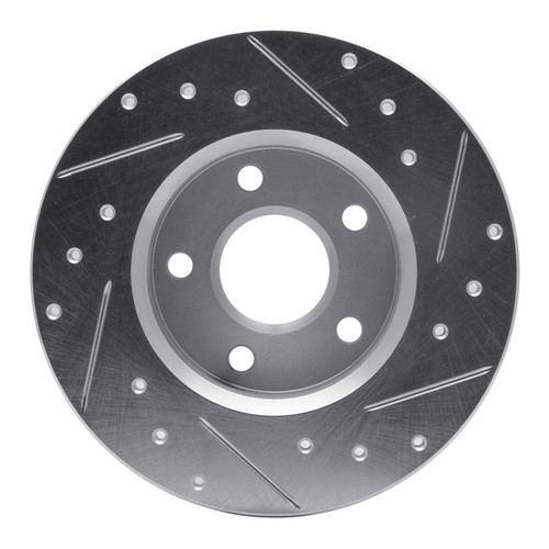 DFC Brake Rotor - Drilled and Slotted - Silver 631-52003L