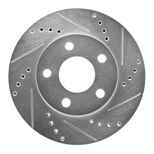 DFC Brake Rotor - Drilled and Slotted - Silver 631-47028R