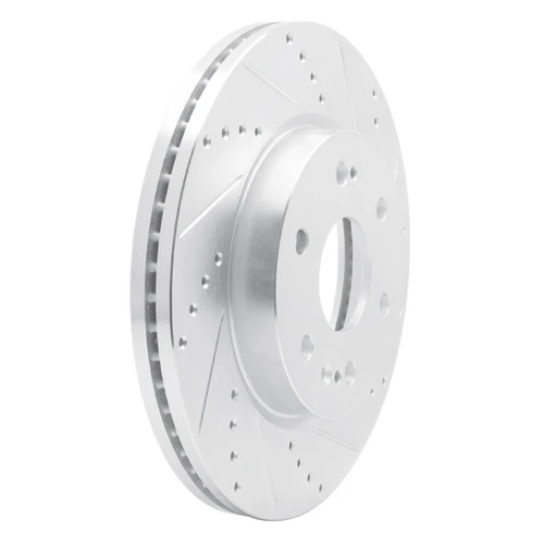 DFC Brake Rotor - Drilled and Slotted - Silver 631-47080R