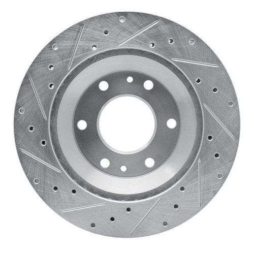 DFC Brake Rotor - Drilled and Slotted - Silver 631-48044R