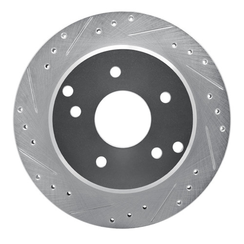 DFC Brake Rotor - Drilled and Slotted - Silver 631-47016L