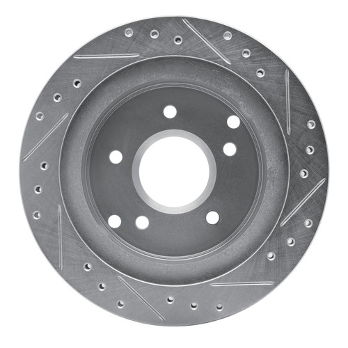 DFC Brake Rotor - Drilled and Slotted - Silver 631-47016L