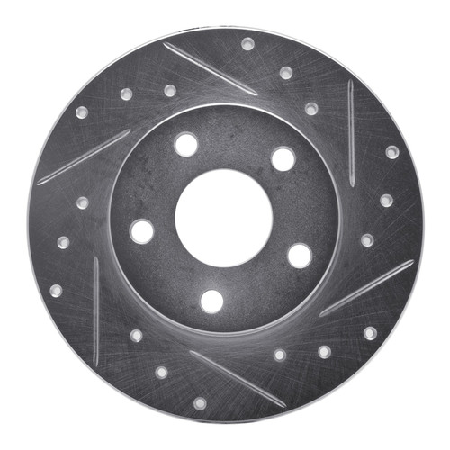 DFC Brake Rotor - Drilled and Slotted - Silver 631-52003R