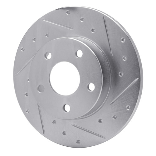 DFC Brake Rotor - Drilled and Slotted - Silver 631-52003R
