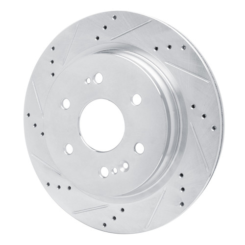 DFC Brake Rotor - Drilled and Slotted - Silver 631-47081L