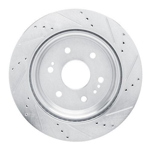 DFC Brake Rotor - Drilled and Slotted - Silver 631-47081L