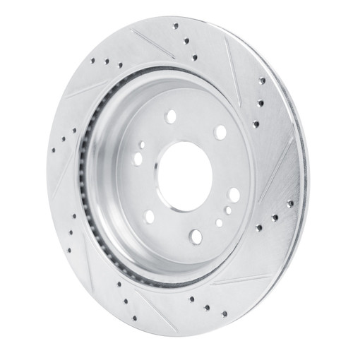 DFC Brake Rotor - Drilled and Slotted - Silver 631-47081L