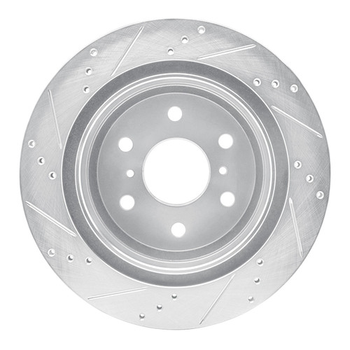 DFC Brake Rotor - Drilled and Slotted - Silver 631-48053R