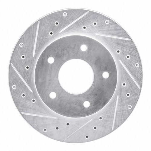 DFC Brake Rotor - Drilled and Slotted - Silver 631-52004L