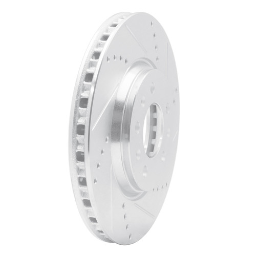 DFC Brake Rotor - Drilled and Slotted - Silver 631-53005R