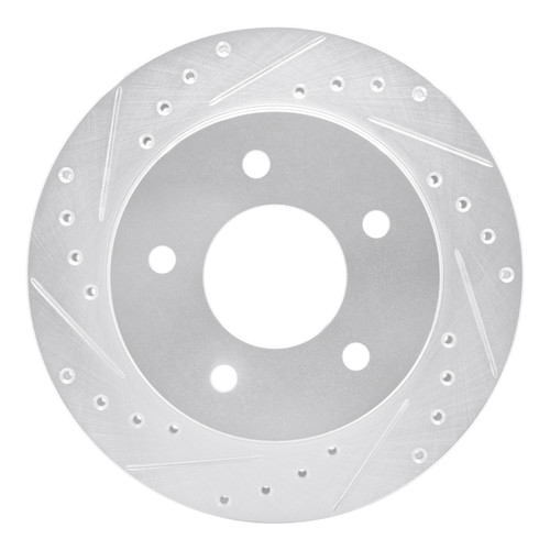 DFC Brake Rotor - Drilled and Slotted - Silver 631-48019L