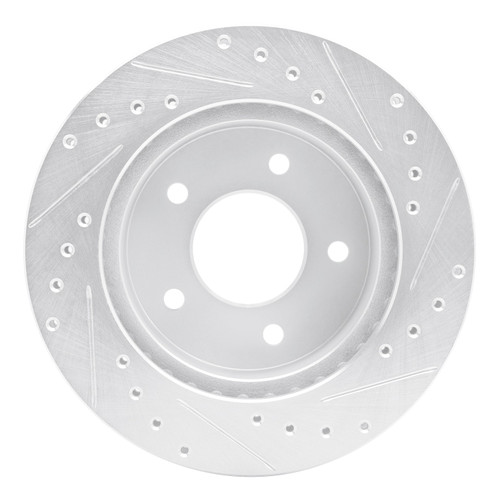 DFC Brake Rotor - Drilled and Slotted - Silver 631-48019L