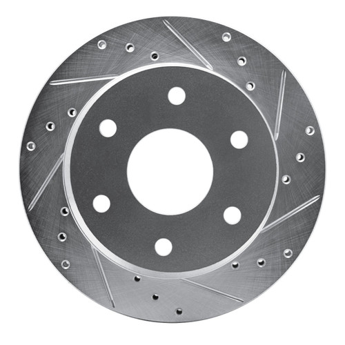 DFC Brake Rotor - Drilled and Slotted - Silver 631-48007R