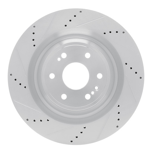 DFC Brake Rotor - Drilled and Slotted - Silver 631-47086L