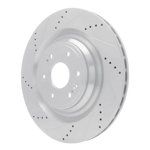 DFC Brake Rotor - Drilled and Slotted - Silver 631-47086L