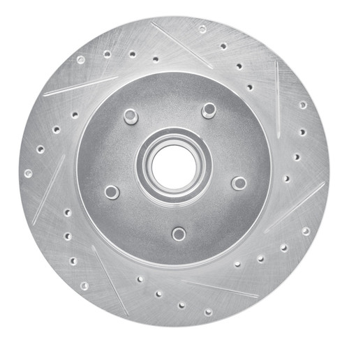 DFC Brake Rotor - Drilled and Slotted - Silver 631-47056R