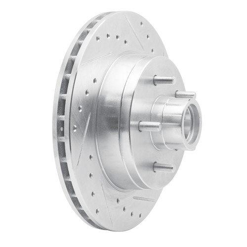 DFC Brake Rotor - Drilled and Slotted - Silver 631-47056R