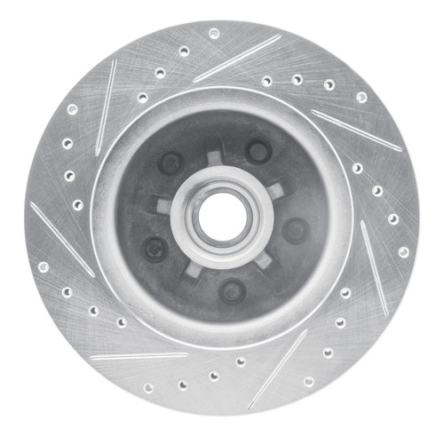 DFC Brake Rotor - Drilled and Slotted - Silver 631-47056R