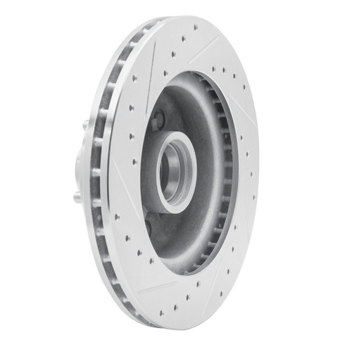 DFC Brake Rotor - Drilled and Slotted - Silver 631-47056R