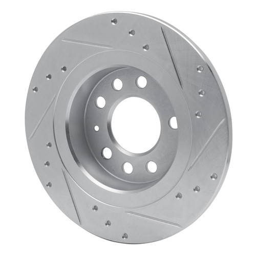 DFC Brake Rotor - Drilled and Slotted - Silver 631-53006L