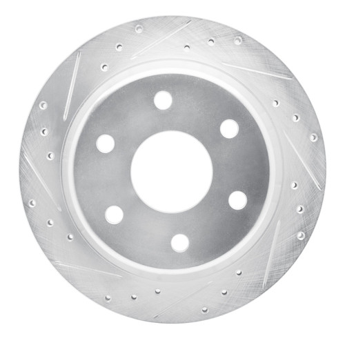 DFC Brake Rotor - Drilled and Slotted - Silver 631-48037L