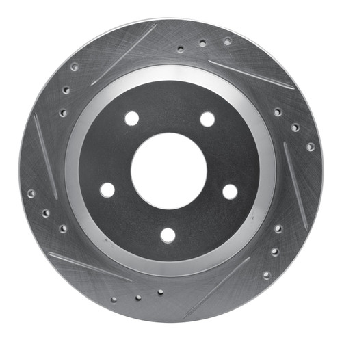 DFC Brake Rotor - Drilled and Slotted - Silver 631-52006L