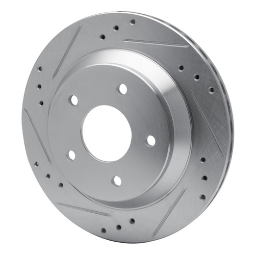DFC Brake Rotor - Drilled and Slotted - Silver 631-52006L