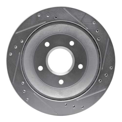 DFC Brake Rotor - Drilled and Slotted - Silver 631-52006L