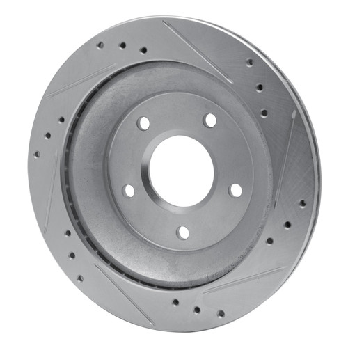 DFC Brake Rotor - Drilled and Slotted - Silver 631-52006L