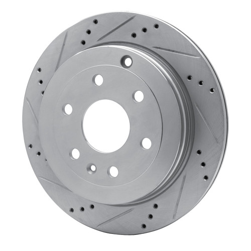 DFC Brake Rotor - Drilled and Slotted - Silver 631-48055L
