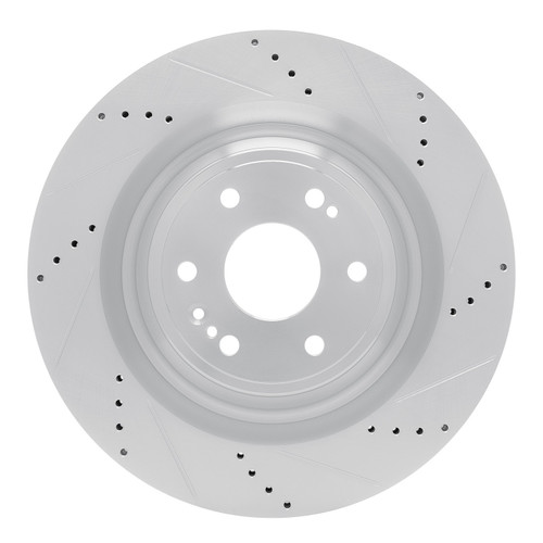 DFC Brake Rotor - Drilled and Slotted - Silver 631-47086R