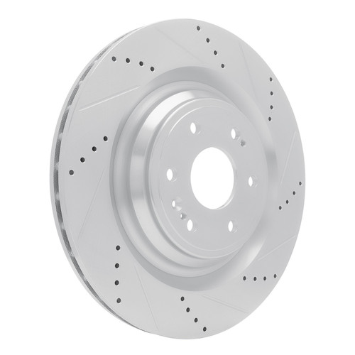 DFC Brake Rotor - Drilled and Slotted - Silver 631-47086R
