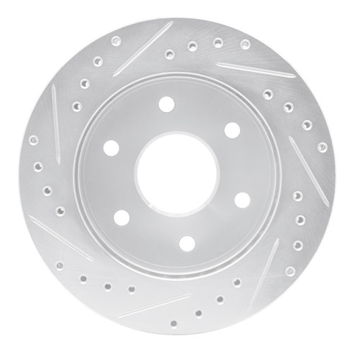 DFC Brake Rotor - Drilled and Slotted - Silver 631-48008R