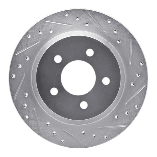 DFC Brake Rotor - Drilled and Slotted - Silver 631-54037R