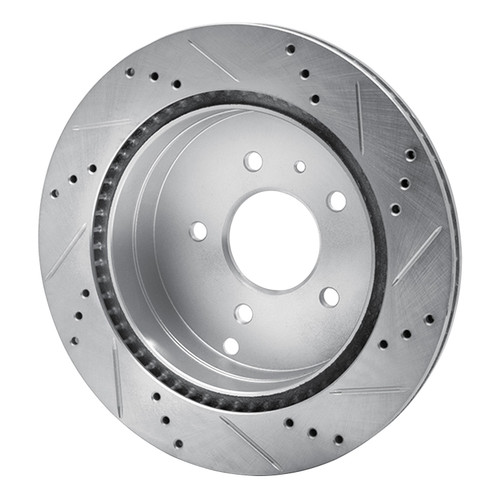 DFC Brake Rotor - Drilled and Slotted - Silver 631-47071L